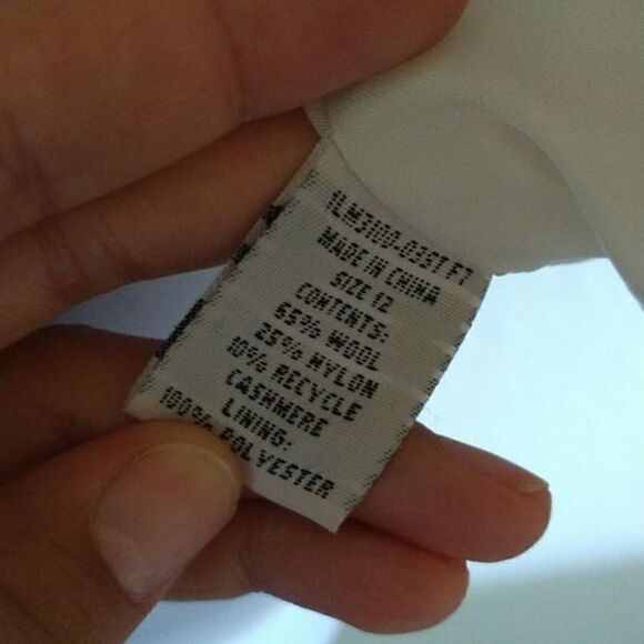 Wool Pea Coat Ivory size 12 - Picture 5 of 7